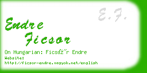 endre ficsor business card